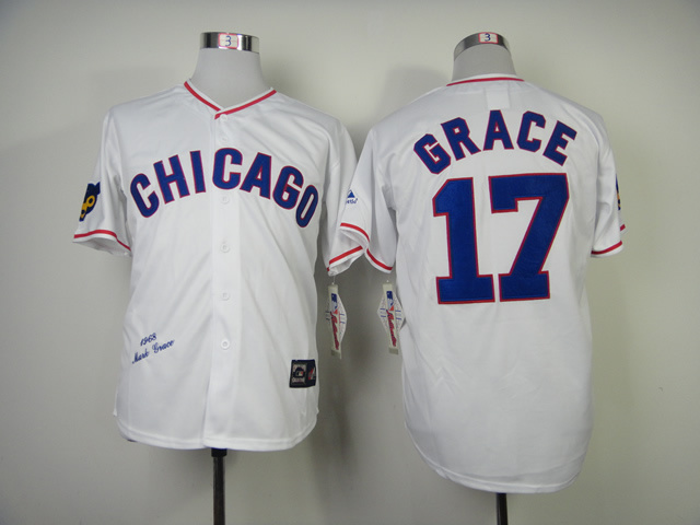 Men Chicago Cubs #17 Bryant White Throwback 1968MLB Jerseys->chicago cubs->MLB Jersey